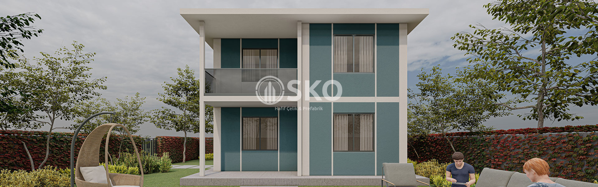 Çift Katlı Hafif Çelik Yapı Ev Modeli 6