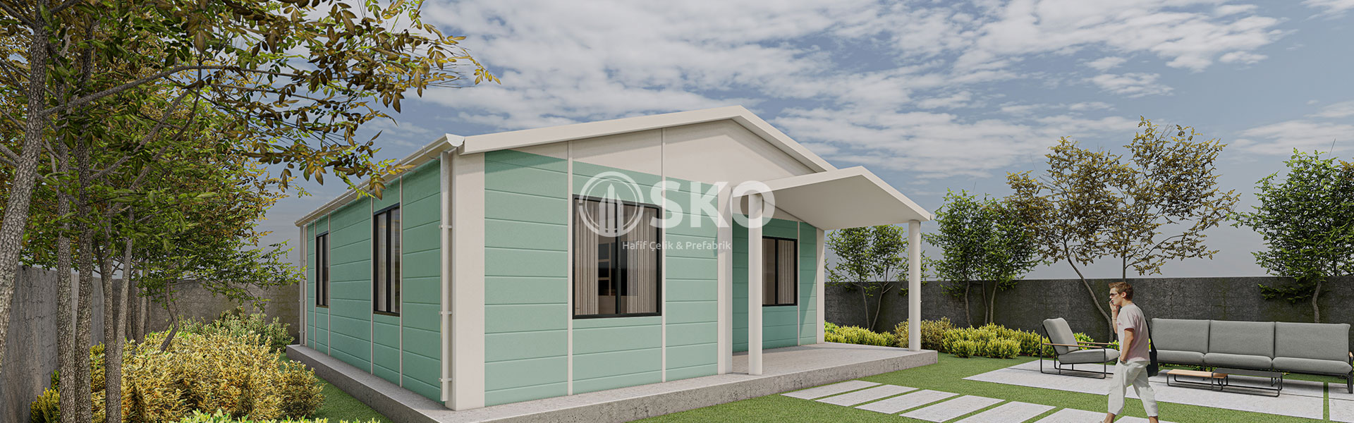 Tek Katlı Hafif Çelik Yapı Ev Modeli 16