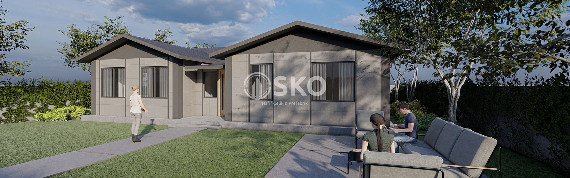 Tek Katlı Hafif Çelik Yapı Ev Modeli 14